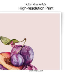 Plum Cupcake Photographic Prints, Watercolor Food Art, Sweet Treat Decor, Kitchen Art Print, Dessert Wall Art, Foodie Gift Idea - Tawshia