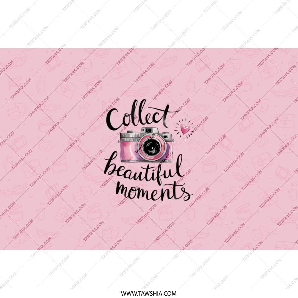Collect Beautiful Moments Tumbler, Camera Design, Photographer Gift, Travel Mug, Photo Lover Present, Pink Tumbler - Tawshia