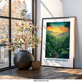 Bwindi Impenetrable Forest Wall Art, Jungle Landscape Print, Nature Scenery Poster, Lush Greenery Home Decor, Sunset Forest View Artwork - Tawshia