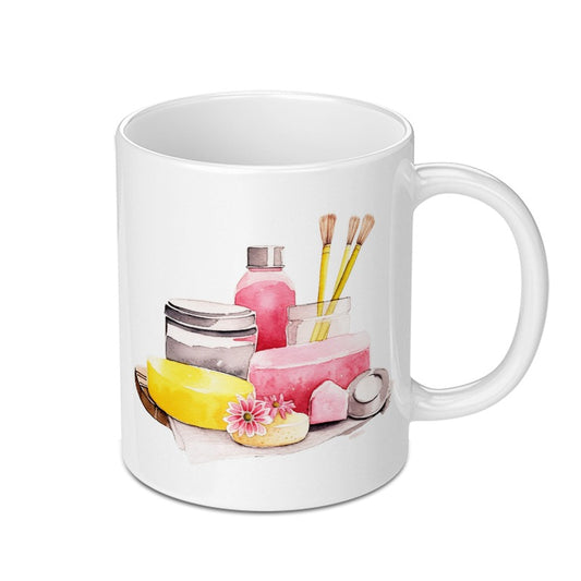 Spa Day Mug, Watercolor Art Mug, Self Care Mug, Pamper Mug, Beauty Mug, Unique Mug, Gift for Her, Relaxing Mug, Artistic Mug SKU: MG10004198 - Tawshia