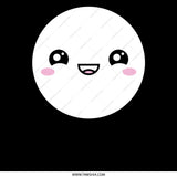 Happy Kawaii Face with Blush Black Background product