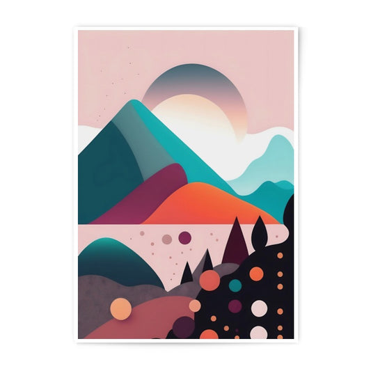 Abstract Mountain Photographic Print, Modern Landscape Art, Geometric Wall Decor, Colorful Home Decor, Unique Prints - Tawshia