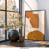 Abstract Shapes Wall Art, Modern Art Print, Brown Beige Wall Decor, Minimalist Art, Home Decor, Office Art, Contemporary Wall Art - Tawshia