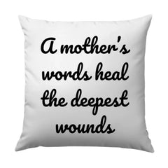 Mother's Words Heal Pillow, Comfort Throw Pillow, Inspirational Quote Pillow, Home Decor Pillow, Gift for Mom, Decorative Throw Pillow - Tawshia