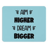 Aim Higher Dream Bigger Mouse Pad, Inspirational Quote Desk Accessory, Motivational Gift, Office Decor, Cute Work From Home Gift - Tawshia