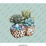 Succulent Backpack, Leopard Print Planter, Boho Chic Back Pack, Crystal Decor, Stylish School Bag, Nature Lover Gift, Trendy Travel BackPack - Tawshia