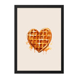 Heart Waffle Wall Art, Foodie Print, Breakfast Lover Gift, Kitchen Decor, Sweet Treat Art, Whimsical Home Decor - Tawshia