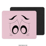 Cartoon Eyes Mouse Pad, Funny Sad Eyes, Pink Computer Accessory, Cute Desk Decor, Office Gift, Gamer Gift, Unique Mousepad - Tawshia