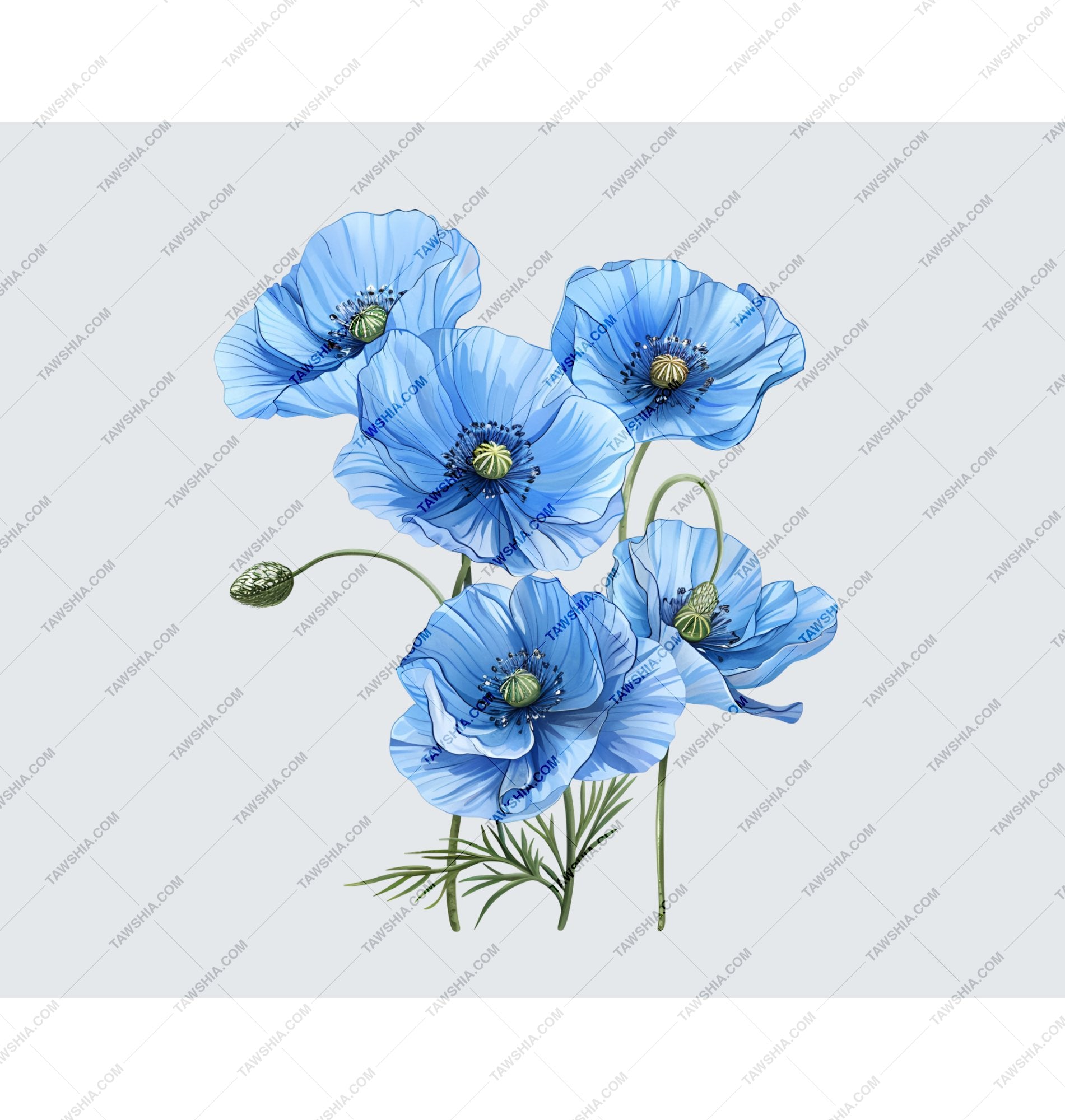 Beautiful Blue Poppy Floral Artwork Home Decor product