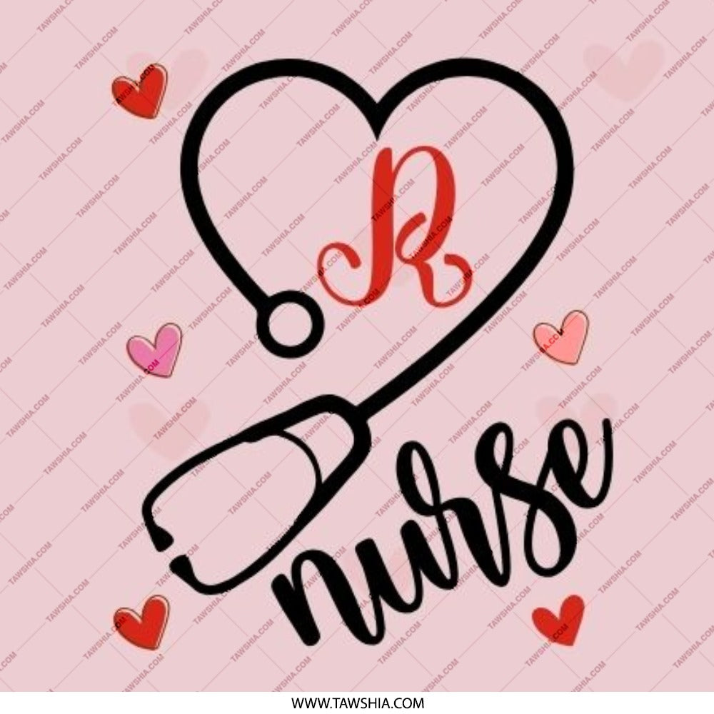 Nurse Pinback Button, Stethoscope Heart, Pink Heart, Gift for Nurses, Initial R, Medical Pinback Button, Nurse Badge, Nurse Appreciation - Tawshia