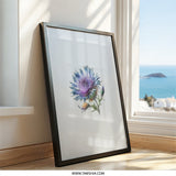 Purple Thistle Wall Art, Botanical Art Print, Floral Wall Decor, Flower Illustration, Nature Inspired Home Decor - Tawshia