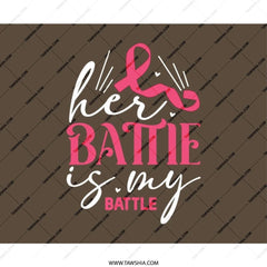 Her Battle Is My Battle Ribbon Mouse Pad, Breast Cancer Awareness Month Gift, Pink Ribbon Support Survivor, Fighter Mousepad Gift - Tawshia