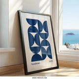 Bauhaus Wall Art, Geometric Print, Mid Century Modern Art, Navy Blue Art, 1919 Print, Abstract Wall Decor, Minimalist Art Print - Tawshia