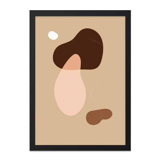 Abstract Shapes Wall Art, Minimalist Art Print, Modern Wall Decor, Beige Brown Art, Home Decor, Living Room Art, Framed Art - Tawshia