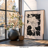 Elegant Flower Wall Art, Botanical Art Print, Floral Home Decor, Modern Wall Hanging, Trendy Art Print, Statement Wall Art - Tawshia