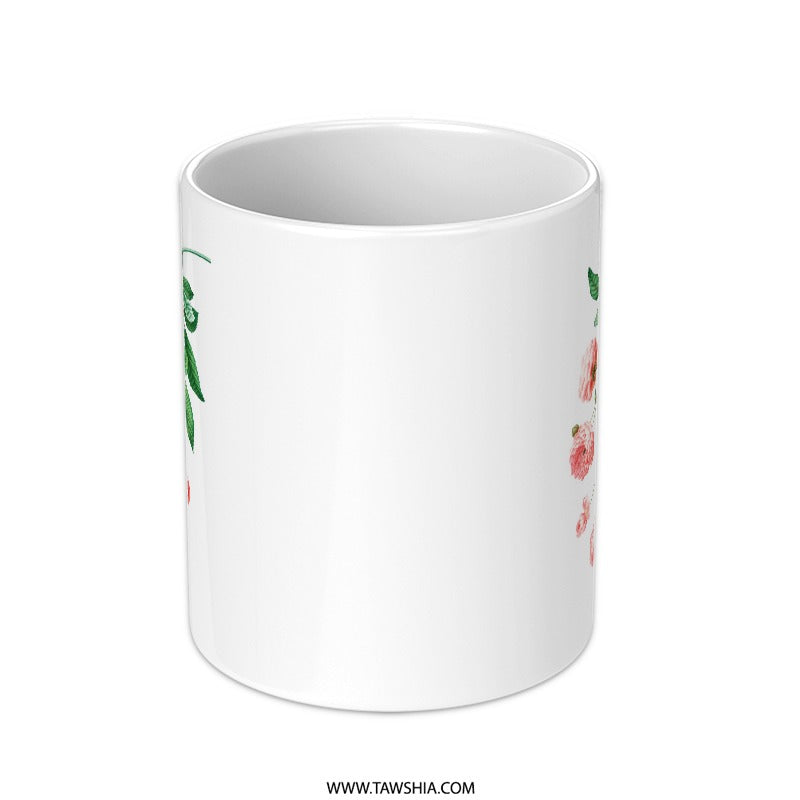 Vintage Pink Rose Mug, Floral Coffee Mug, Botanical Print, Gift Idea, Tea Cup, Flower Mug, Elegant Design, Unique Coffee Cup - Tawshia