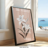 Lily Wall Art, Floral Print, Botanical Art, Modern Home Decor, Minimalist Art, Flower Wall Decor, Lily Flower Art Print - Tawshia