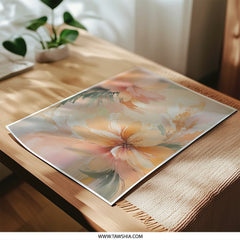 Floral Photographic Print, Peach Blossom Wall Art, Abstract Flower Decor, Botanical Print, Spring Decor, Modern Art Print (133 characters) - Tawshia