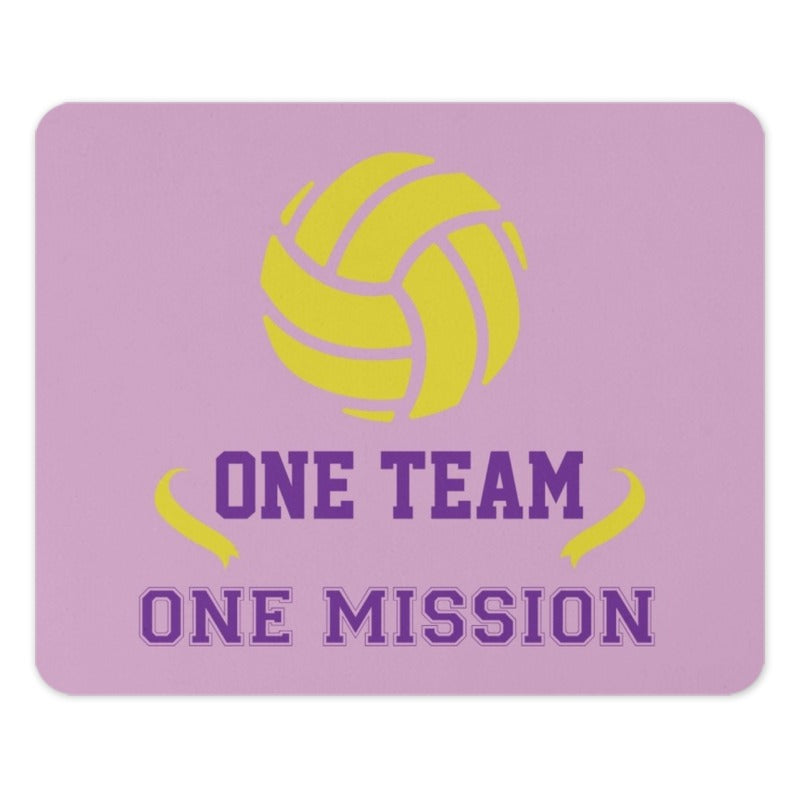 Volleyball Mouse Pad, One Team One Mission, Sports Gift Idea, Desk Accessory, Motivational Quote, Ergonomic Design, Team Spirit - Tawshia