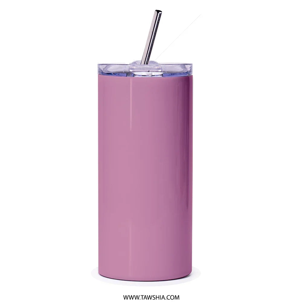 Elegant Pink Tumbler with Straw Stylish Travel Mug product