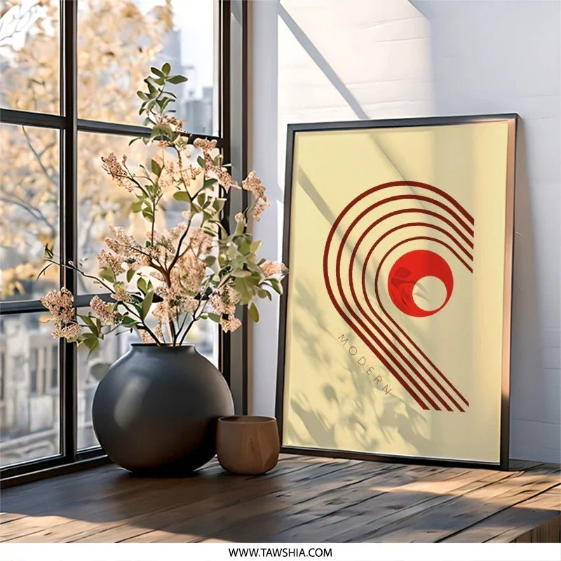 Modern Art Print, Abstract Wall Art, Geometric Art, Minimalist Decor, Home Decor, Contemporary Art, Circle Design, Wall Decor (135) - Tawshia