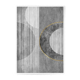 Modern Abstract Photographic Print, Geometric Art Print, Circle Line Art, Minimalist Wall Art, Grey and Gold Home Decor - Tawshia