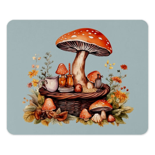 Mushroom Mouse Pad, Cottagecore Desk Decor, Fungi Computer Mat, Fall Aesthetic Mousepad, Amanita Muscaria Mouse Pad - Tawshia