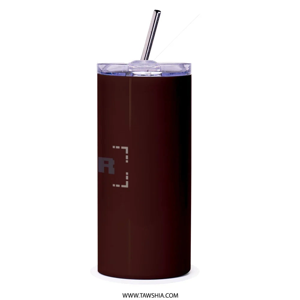 Stylish Dark Cylinder Tumbler with Straw Lid product type