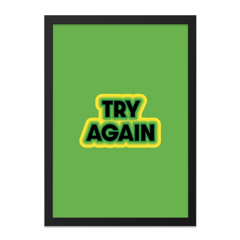 Try Again Wall Art, Motivational Decor, Minimalist Print, Encouragement Poster, Positive Affirmation, Office Decor, Inspiring Artwork - Tawshia