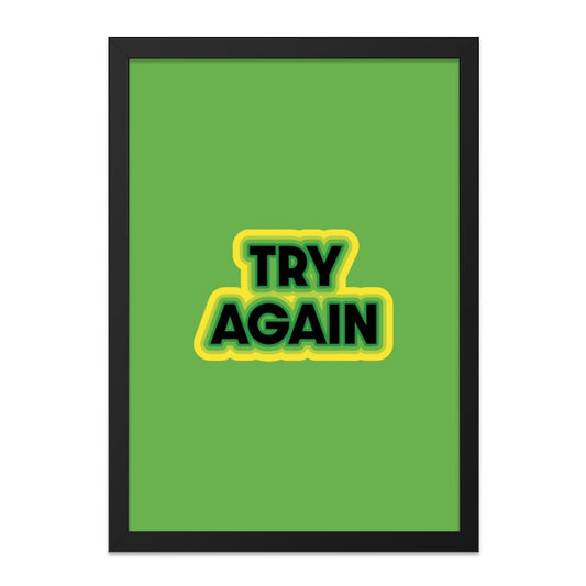 Try Again Wall Art, Motivational Decor, Minimalist Print, Encouragement Poster, Positive Affirmation, Office Decor, Inspiring Artwork - Tawshia