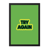 Try Again Wall Art, Motivational Decor, Minimalist Print, Encouragement Poster, Positive Affirmation, Office Decor, Inspiring Artwork - Tawshia