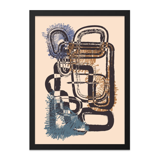 Abstract Shapes Wall Art, Geometric Lines Print, Modern Art Poster, Unique Home Decor, Contemporary Wall Hanging, Living Room Art - Tawshia