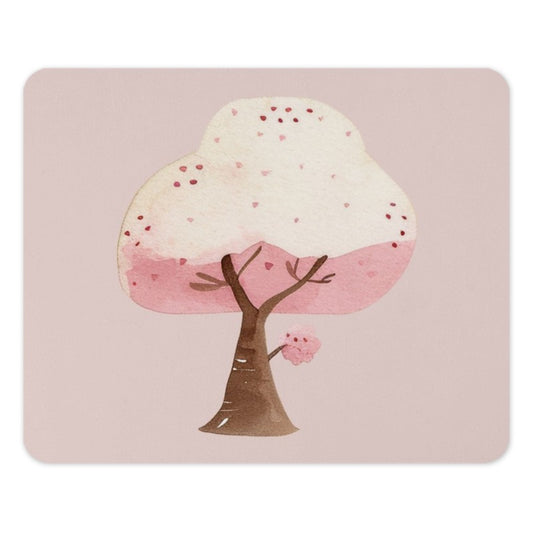 Cherry Blossom Mouse Pad, Pink Tree Desk Decor, Watercolor Floral Pad, Cute Computer Accessory, Kawaii Office Gift, Gaming Desk Mat - Tawshia