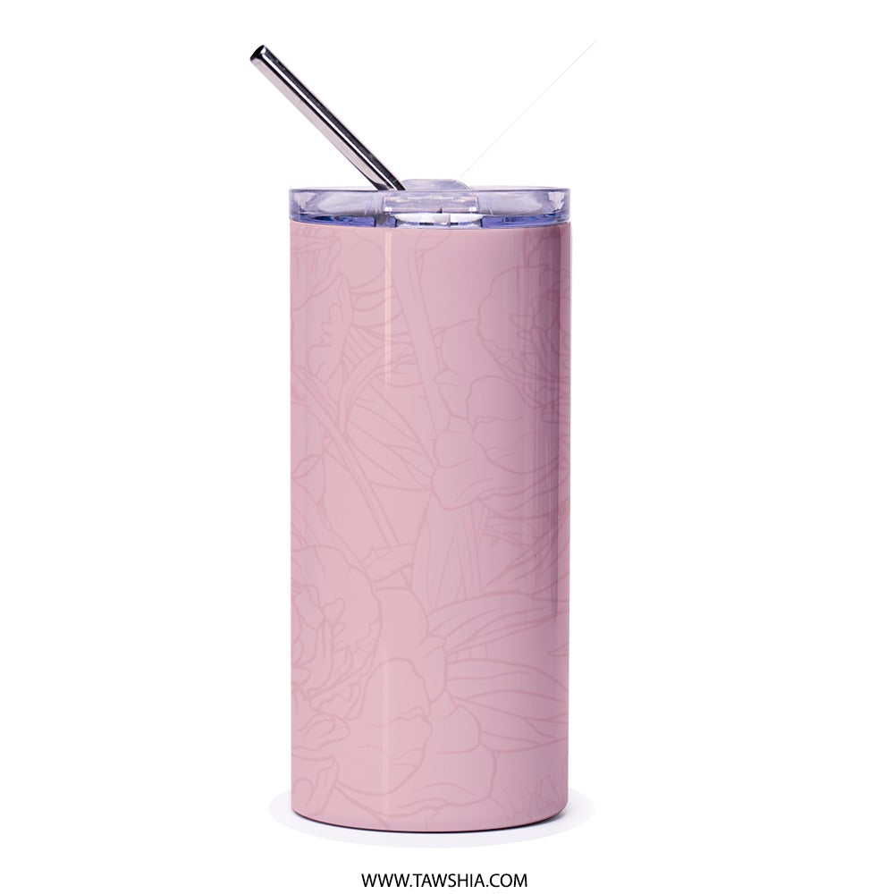 Floral Tea Cup Tumbler, Pink Flowers Tumbler, Elegant Tumbler, Gift for Her, Flower Lover Tumbler, Floral Design Tumbler, Pretty Pink - Tawshia