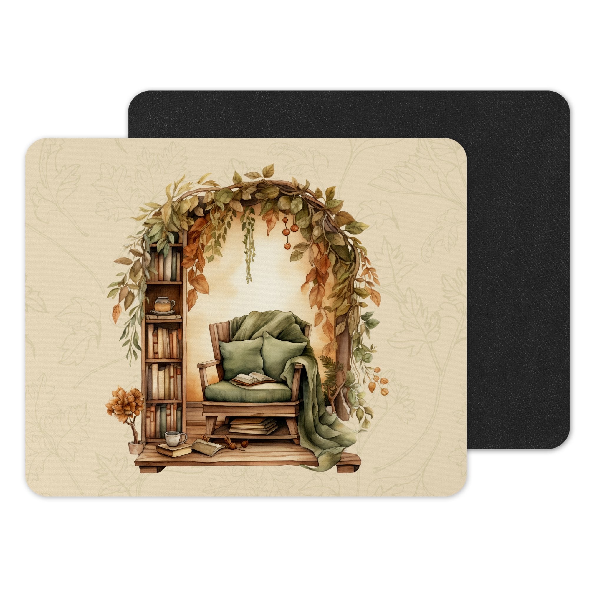 Cozy Book Nook Design Mouse Pad Functional product