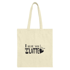I Love You Latte Tote Bag, Coffee Lover Gift, Cute Tote Bag, Funny Tote Bag, Gift for Her, Valentine's Day Gift, Everyday Tote Bag - Tawshia