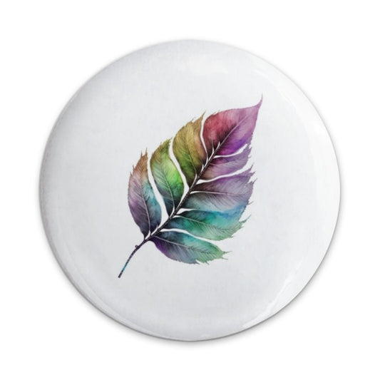 Colorful Leaf Pinback Button, Artistic Leaf Badge, Nature Inspired Button, Leaf Gift, Trendy Button, Unique Pinback, Leaf Lover Gift - Tawshia