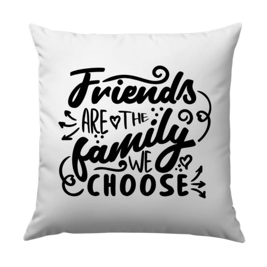 Friends Are The Family Pillow, Friendship Quote Pillow, Best Friends Gift, Decorative Pillow, Home Decor Accent Pillow - Tawshia