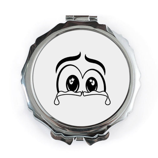Crying Eyes Pocket Mirror, Sad Eyes Portable Mirror, Cartoon Tears Makeup Mirror, Funny Pocket Mirror, Emotion Pocket Mirror - Tawshia
