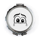 Crying Eyes Pocket Mirror, Sad Eyes Portable Mirror, Cartoon Tears Makeup Mirror, Funny Pocket Mirror, Emotion Pocket Mirror - Tawshia