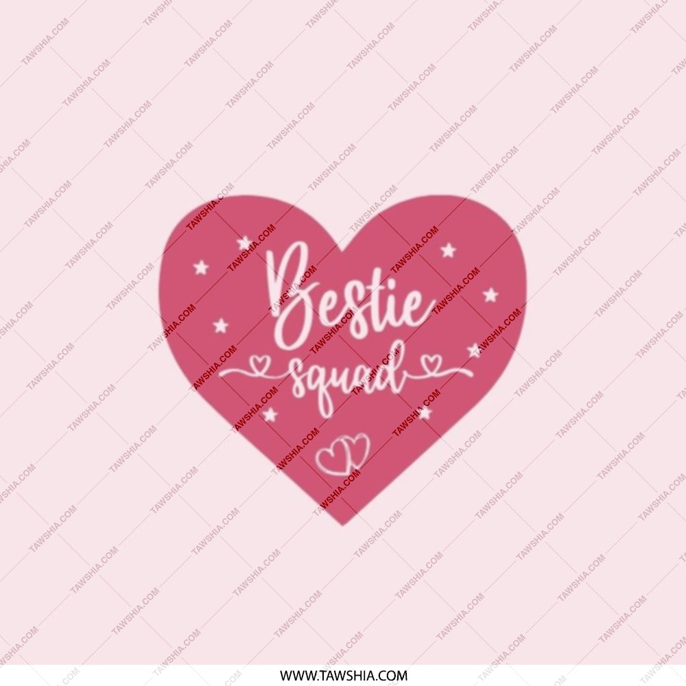 Bestie Squad Pocket Mirror, Gift for Best Friend, Cute Heart Design, Makeup Mirror, Travel Mirror, Compact Mirror, Friendship Gift - Tawshia