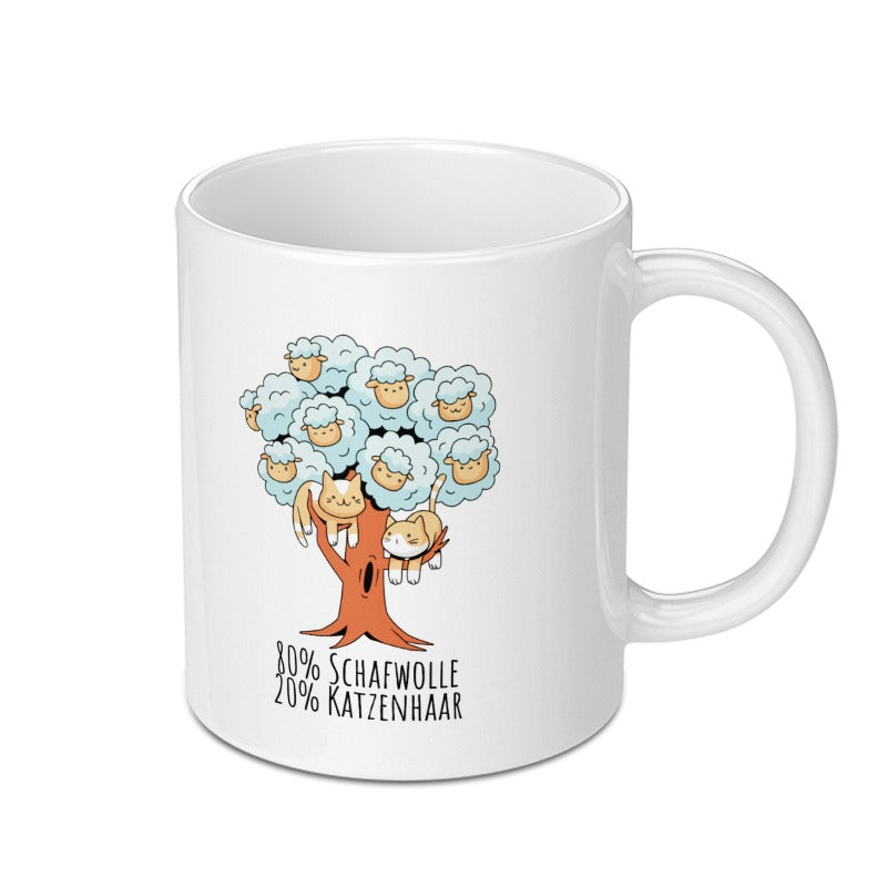 Cute Sheep Tree Design 20 Percent Cat Hair on Mug product