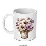 Floral Anemone Mug, Watercolor Flower Bouquet Cup, Unique Coffee Mug, Artistic Gift Mug, Flower Lover Gift, Cute Mug, Floral Mug Design - Tawshia