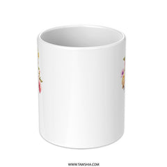 Floral Ice Cream Cone Mug, Cute Mug, Coffee Mug, Tea Mug, Unique Design Mug, Gift Mug, Flower Mug, Food Mug, Drinkware Mug (134) - Tawshia