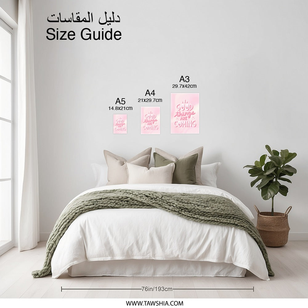 Good Things Are Coming Photographic Print, Positive Vibes Wall Art, Inspirational Decor, Pink Aesthetic Print, Home Decor - Tawshia