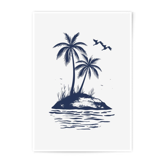 Tropical Island Photographic Print, Palm Tree Art, Beach Decor, Coastal Wall Art, Summer Vibes, Minimalist Art, Island Life, Vacation Home - Tawshia