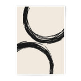 Abstract Circles Photographic Print, Minimalist Art, Black and Beige Wall Decor, Modern Home Art, Zen Circle Painting, Brush Stroke Art - Tawshia