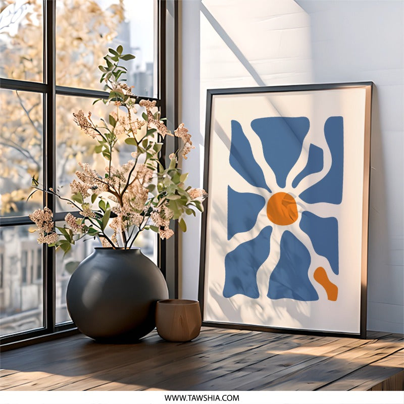 Abstract Sun Wall Art, Minimalist Print, Geometric Wall Decor, Modern Art Print, Home Decor Gift Idea - Tawshia