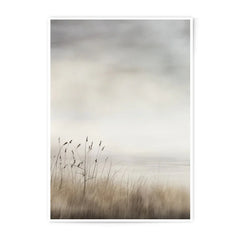 Serene Marsh Photographic Print, Coastal Grass Art, Calming Neutral Landscape, Aesthetic Nature Photography, Minimalist Wall Decor - Tawshia