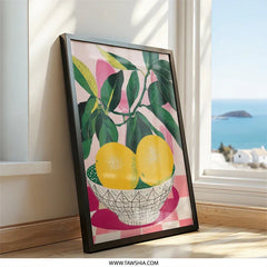 Lemon Still Life Wall Art, Citrus Art Print, Kitchen Decor, Fruit Artwork, Modern Home Decor, Bright Wall Decor, Botanical Art - Tawshia